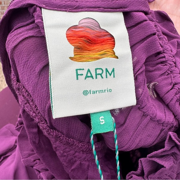 SOLD ELSEWHERE NWT FARM Rio burgundy/purple ruffled long sleeve gathered blouse - Picture 9 of 13